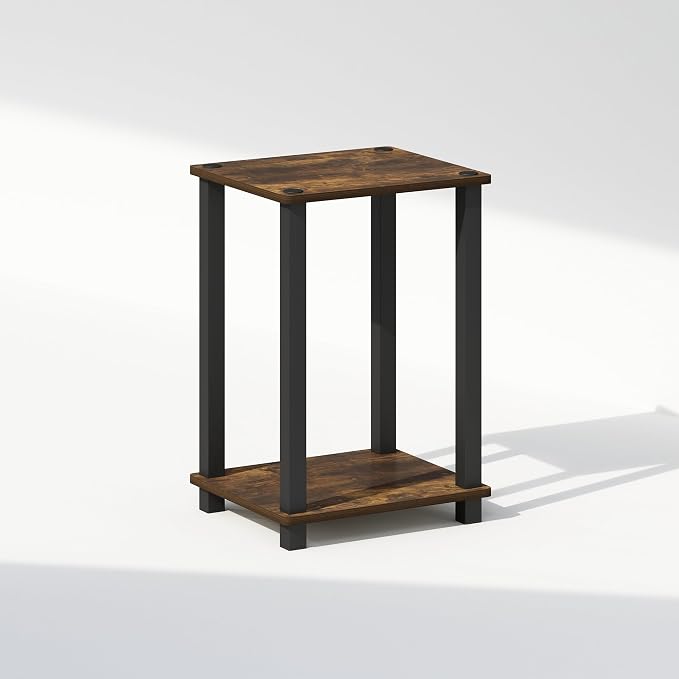 Furinno Simplistic Night Stand, 2-Tier Small Nightstand with Open Shelf, Toolless Assembly Bedside Table, End Table, Side Table, for Bedroom, Closet, Dorm, Amber Pine - Image 5