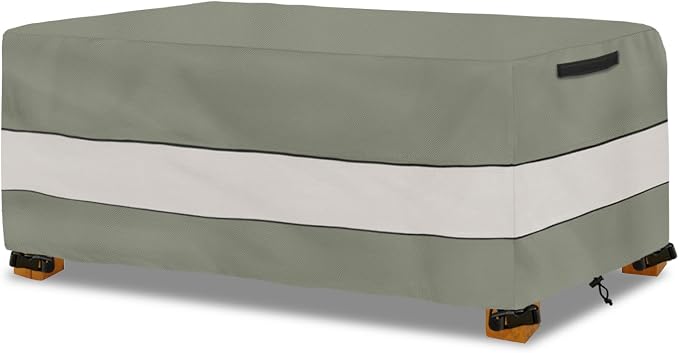Waterproof Outdoor Coffee Table Cover,Rectangular Patio Small Side Table Cover,Outdoor Table Covers Rectangle Waterproof,48 x 28 x 16 inch -Grey Green by Aacabo
