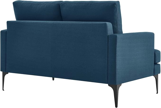 Modway EEI-6006-AZU Evermore Upholstered Fabric Loveseat, Azure