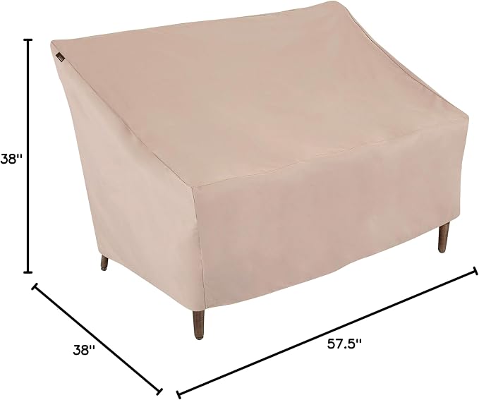 Modern Leisure Chalet Patio Loveseat Cover - Weather-Resistant Fabric - Outdoor Furniture Protection Perfect for Patio, Deck, and Porch - 57.5" L x 38" W x 38" H - Beige - Image 9