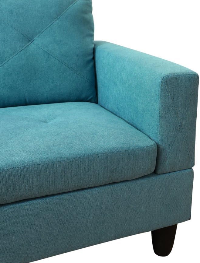 NicBex Modular L-Shaped Sectional Couches, 3-Piece Convertible Couch with Storage Ottoman, 4-Seat Comfy Sofa with Chaise for Living Room & Apartment, Aqua Blue