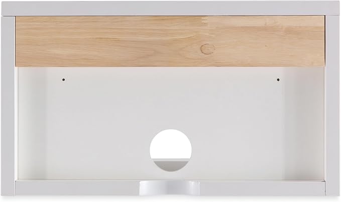 JONATHAN Y NST2001B Elise 15.71" Classic Contemporary Floating Wall Mounted Nightstand with Soft-Close Tambour Drawer and Cable Hole, White/Light Oak - Image 10