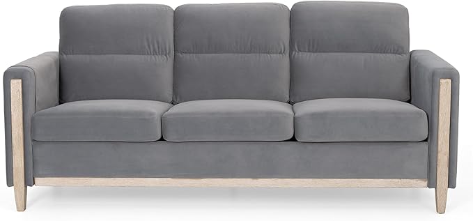 3 Seater Sofa Couch with Deep Seats, 79.53" Mid Century Modern Upholstered Loveseat with Armrests, Comfy Velvet Upholstered Small Sofa&Couches for Living Room, Bedroom, Apartment and Office