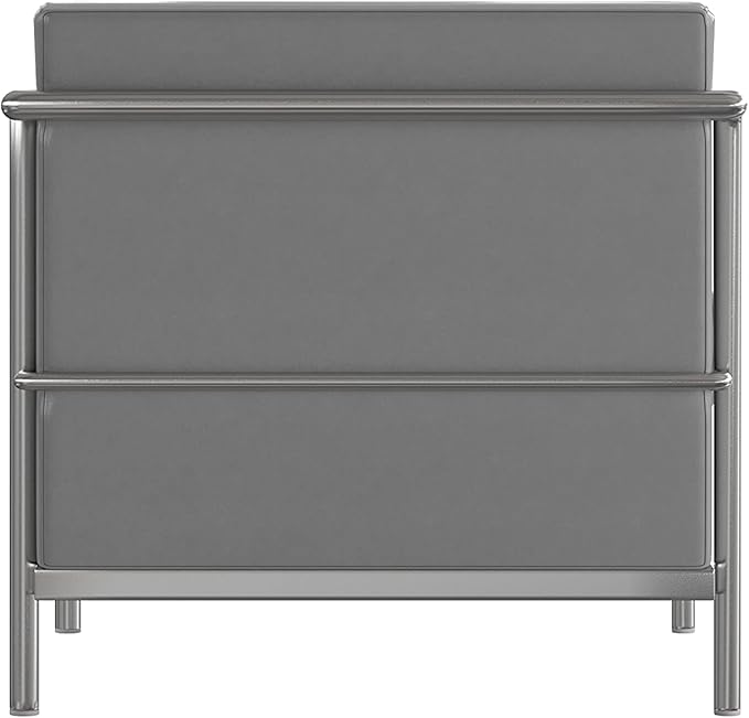 Flash Furniture Hercules Regal Series Contemporary Gray LeatherSoft Chair with Encasing Frame