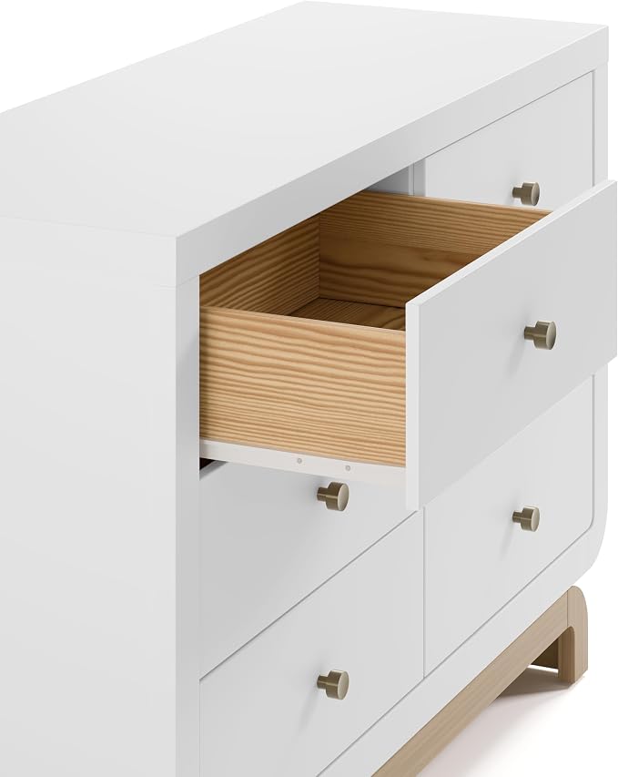 Storkcraft Santorini 6 Drawer Double Dresser (White with Driftwood) - GREENGUARD Gold Certified, Interlocking Drawer System, Dresser Drawer Organizer for Kids Bedroom - Image 14