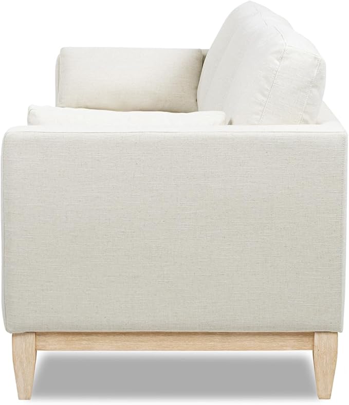Jennifer Taylor Home Knox 84" Modern Farmhouse Sofa, Flax White Linen