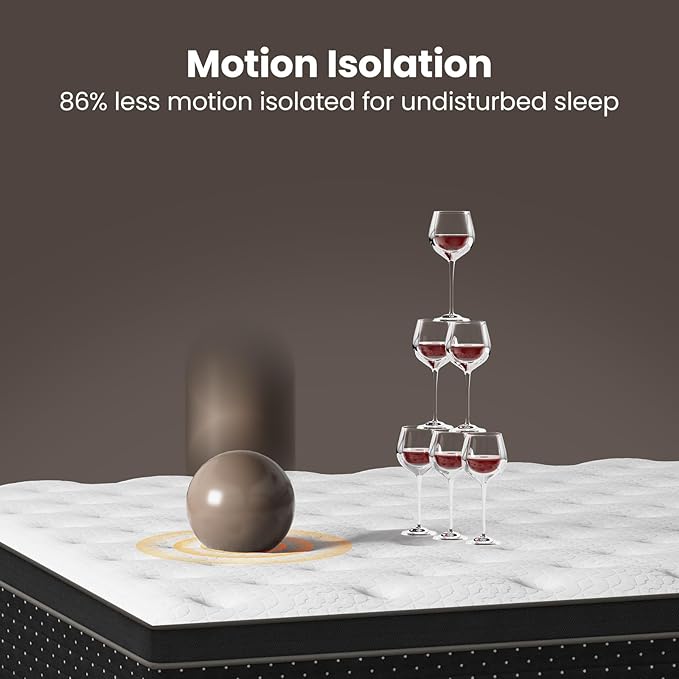 Extra Firm Queen Size Mattress 10 Inch, Hybrid Mattress in a Box Couples Motion Isolation with Extra Lumbar & Shoulder Support for Pain Relief, Fiberglass Free - 365 Night Trial
