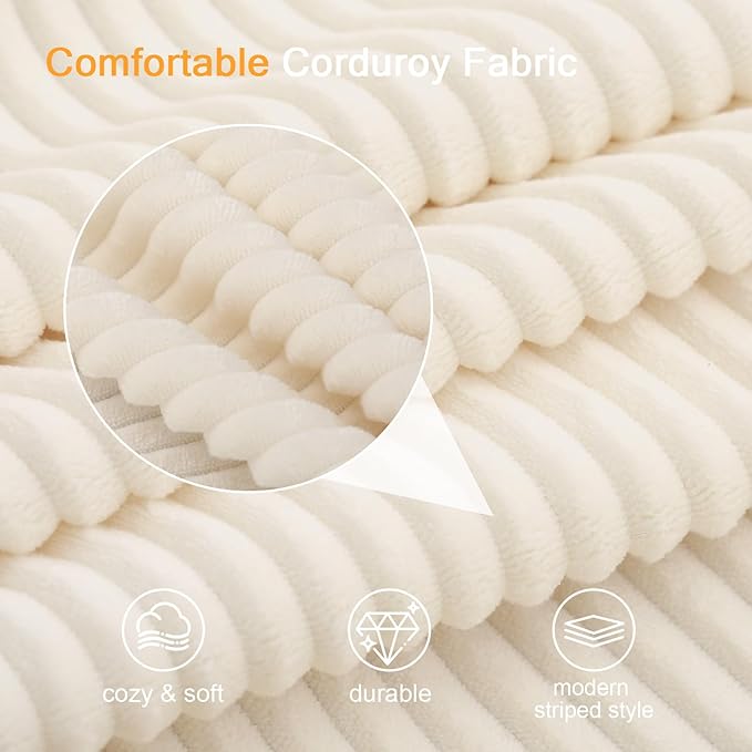 MeMoreCool Convertible Sofa Bed – Small Beige Corduroy Loveseat Sleeper, Boneless Fold-Out Cloud Couch with Foam, Trifold Floor Futon with Washable Cover for Bedroom, Apartment, Guest Room