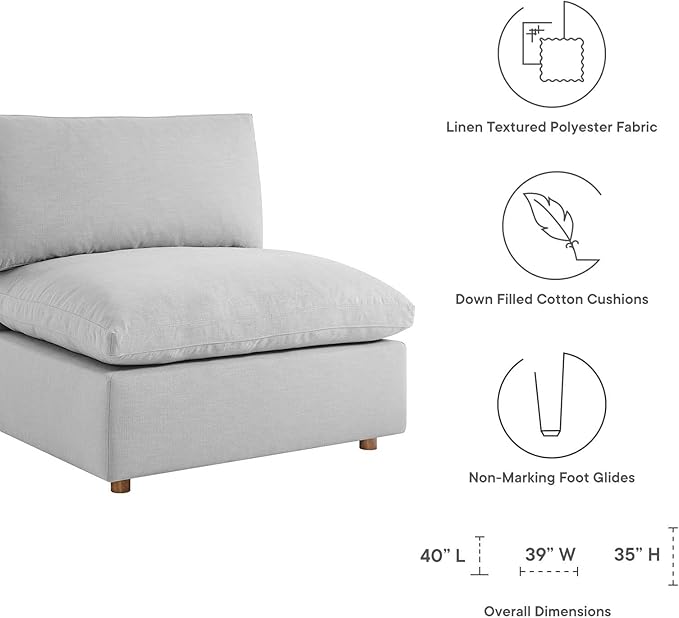 Modway Commix Down-Filled Overstuffed Upholstered 3-Seater Sofa