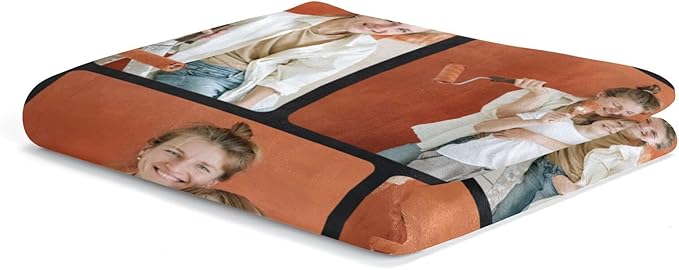 inkArts Custom Blankets with Photos for Family, Personalized Picture Blanket, Customized Blankets with Picture as Gifts for Chrimstas Birthday Mothers Day Fathers Day