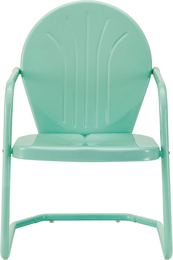 Crosley Furniture Griffith Outdoor Chair, Retro Metal Patio Chairs for Dining, Porch, Deck, Balcony, Aqua - Image 4