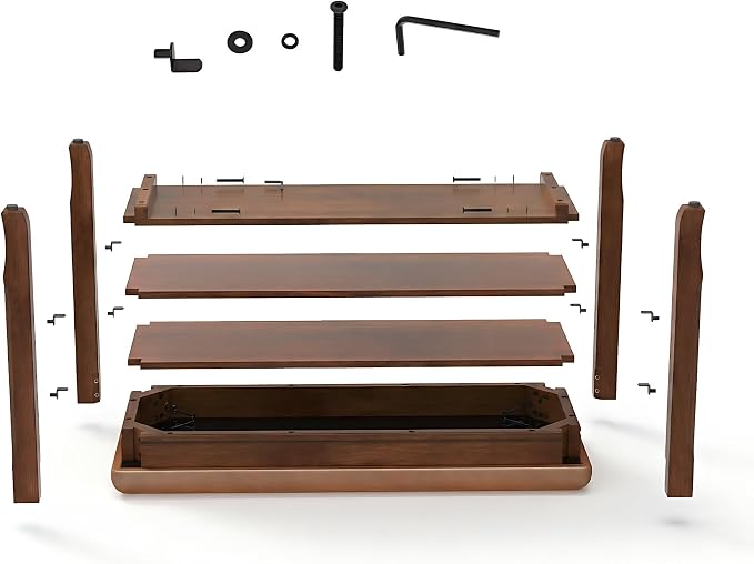 Shoe Rack Bench Entryway Storage with Leather Cushion, Shoe Organizer Bench for Entryway, Front Doors Entrances Hallway,Mudroom,Closet, Bedroom,Solidwood 3 Height-Adjustable Removable Shelve,31.5" - Image 9