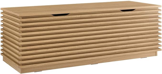 Modway Render 47" Wood Grain Storage Bench in Oak by Modway