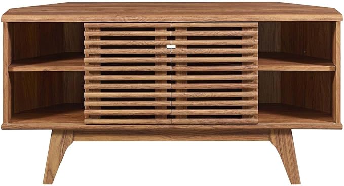Modway Render Mid-Century Modern Low Profile Corner Media TV Stand in Wal, 15 x 46 x 23 - Image 5