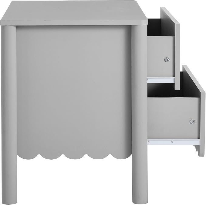 Modway Emmeline Scalloped 2-Drawer Nightstand in Light Gray - Image 7