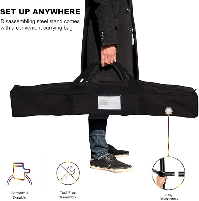 SZHLUX Double Hammock with Stand for Outside 450lb Capacity Steel Stand, Premium Carry Bag Included and Two Anti Roll Balance Beam - Image 4
