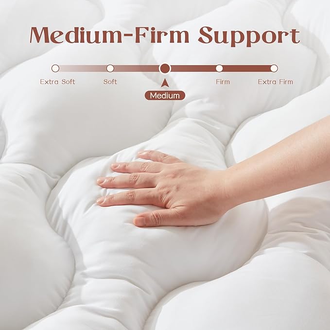 Decroom 4 Inch Mattress Topper Full for Back Pain Relief, Breathable Memory Foam Mattress Pad, Soft & Supportive Pillow Topper, 75x54x4 Inch