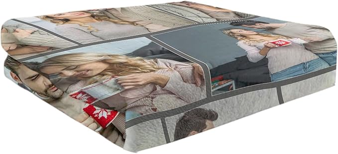 Custom Blanket with Picture Customized Photos Blanket for Couples Gifts Personalized Blankets and Throws Customize Christmas Valentines Birthday Gifts for Boyfriend Girlfriend Him Her Men Women