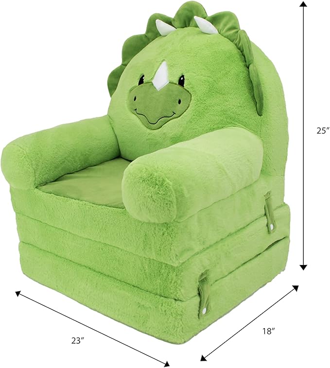 Soft Landing - Elite Seats - Premium Character Sofa Seat & Transformable Fold-Out Lounger with Carrying Handle – Dino