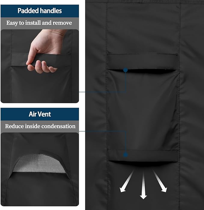 Easy-Going Rectangle Patio Furniture Cover Waterproof Outdoor Dining Table and Chair Cover Anti-UV Outside Sectional Sofa Set Covers (90"L x 64"W x 28"H, Black) - Image 6