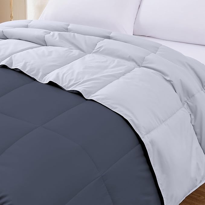 Modern Threads Down Alternative Reversible Comforter Denim/Cloud Blue Queen