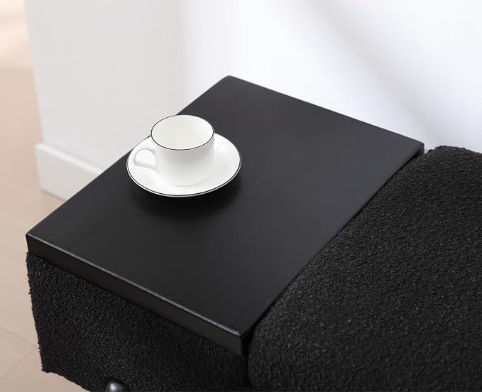Shunzhi Modern Entryway Storage Bench, Upholstered Shoe Ottoman Bench, Sherpa Flip-Top End of Bed Bench with Wood Shelf/Coffee Table for Living Room/Bedroom/Hallway/Under Window,46.5 Inches,Black Fur - Image 6