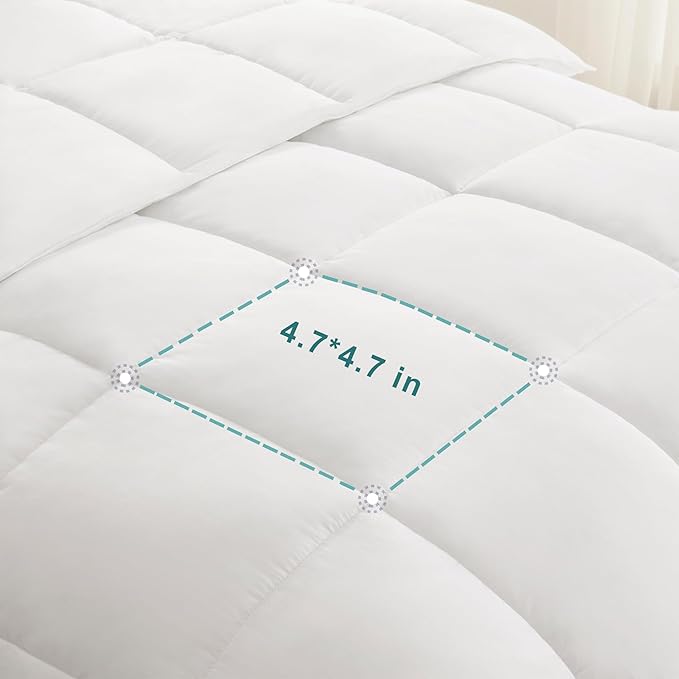 ACCURATEX Super Queen Duvet Insert Comforter 98x98,100% Cotton 400GSM Thick Fluffy Down Alternative Comforter,Breathable Soft White Hotel Bed Duvet Insert with Corner Tabs