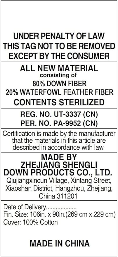 Luxurious Goose Down Feather Fiber Comforter King Size All-Season Duvet Insert, Premium Baffle Box, 100% Egyptian Cotton Cover, 75 oz Fluffy Fill Weight - Gray Pinch Pleat