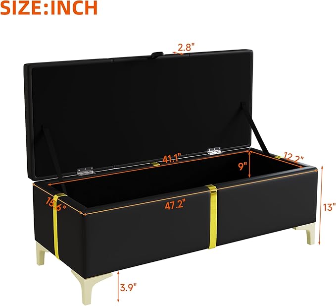 Harper & Bright Designs Queen Size Platform Bed with Lift Up Storage and Ottoman Bench, Velvet Upholstered Queen Bed Frame with Headboard, 2-Pieces Queen Bedroom Sets, Easy Assemble, Black