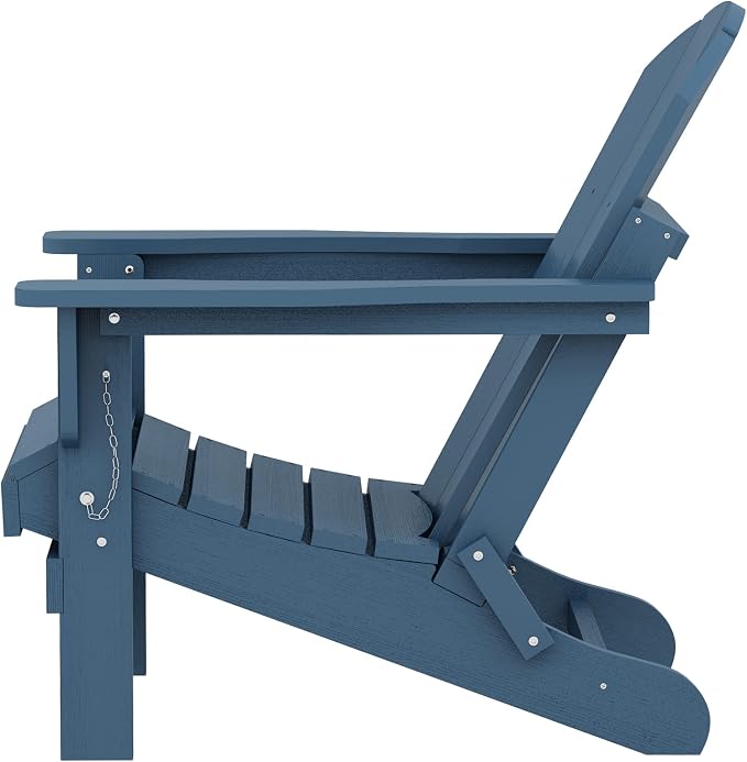 SERWALL Foldable Adirondack Chair Set of 2 for Patio Garden Outdoors Fire Pit-Blue - Image 10
