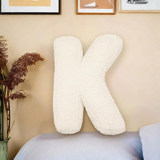 Letter Plush Pillow, Letter Hugging Throw Pillows, Decorative Initial Letter Shaped Throw Pillows for Bed Couch, Letter Pillows English Alphabet A to Z for Sofa Bedroom Living Room Decor (K)