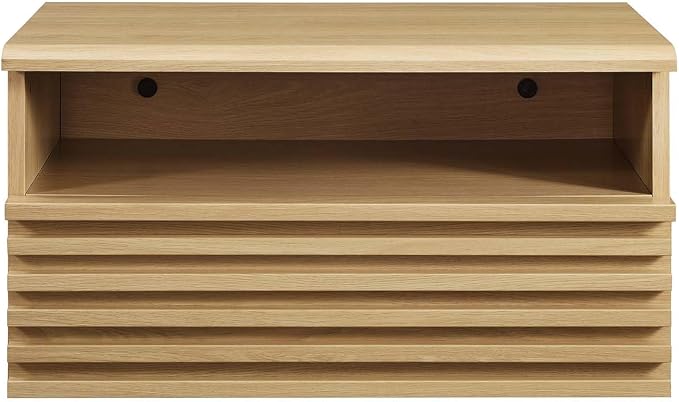 Modway Render Mid-Century Modern, Wall-Mount Nightstand, Oak - Image 5