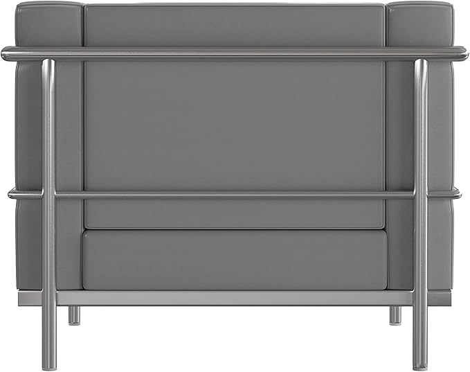 Flash Furniture Hercules Regal Series Contemporary Gray LeatherSoft Chair with Encasing Frame
