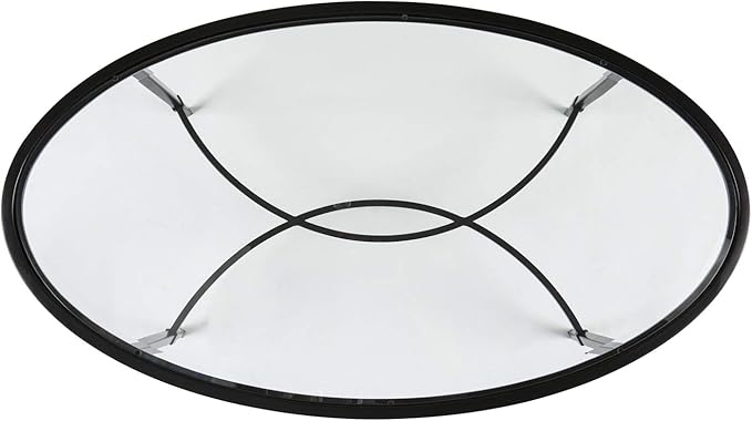 SEI Furniture Quinton Metal/Glass Oval Cocktail Table - Black, 45 in x 25 in x 19 in