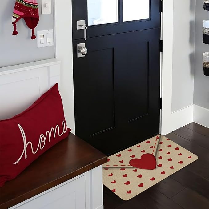 Faptoena Valentines Door Mat,Valentines Love Letter Envelopes Indoor Outdoor Non-Slip Valentine Doormat,Entryway Front Porch Valentine's Welcome Mat for Entrance Decor 30" x 17" - Image 5