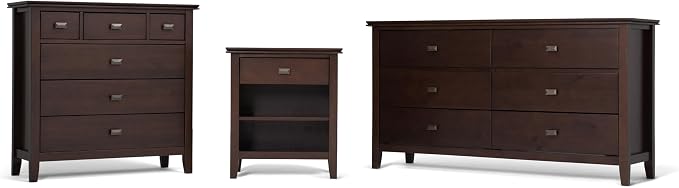 SIMPLIHOME Artisan Bedside Table - 24 inch Wide Solid Wood Nightstand Table in Russet Brown, Transitional Bedroom Side or End Table with 1 Drawer and Open Shelf Storage - Image 13