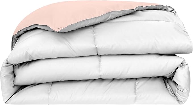 Modern Threads Down Alternative Reversible Comforter Blush/White King