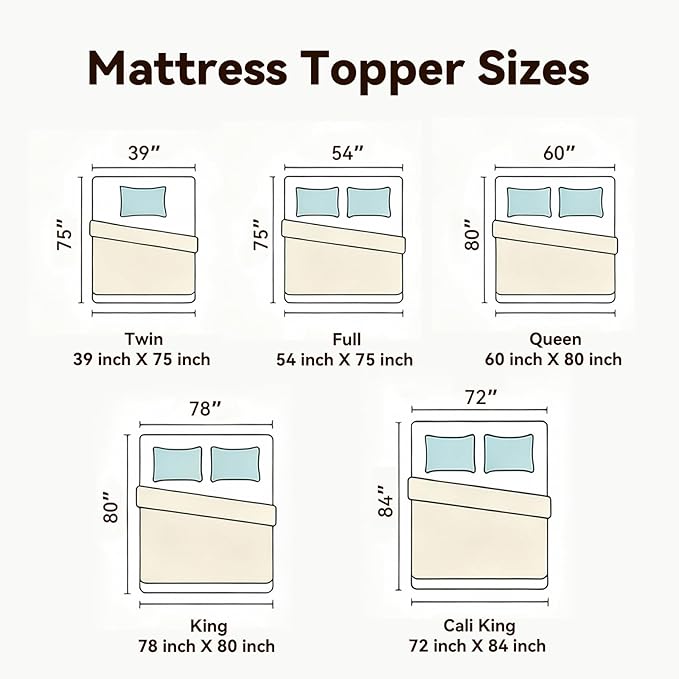 3 Inch White Goose Feather Mattress Topper,King Feather Bed Topper,Mattress Cover with Straps,Ultra Soft Pillowtop,100% Cotton Fabric(78”x80”)