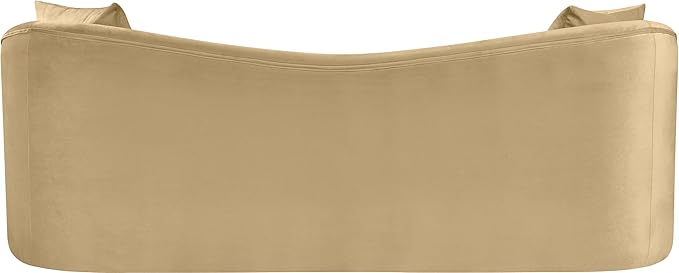 Meridian Furniture 44052Camel-S Destin Collection Modern | Contemporary Sofa with Ultra Luxe Camel 460 GSM Velvet, Rich Curves, 91" W x 34.5" D x 31" H, Camel