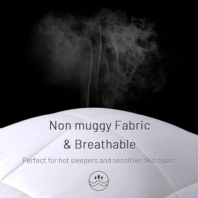 NEXHOME PRO Viscose from Bamboo Cooling Comforter, White Queen Lightweight Down Alternative Cool Natural Organic Duvet Insert, Summer Bedding Blenket Cool for Hot Sleepers,8 Corner Tabs(90"x 90")