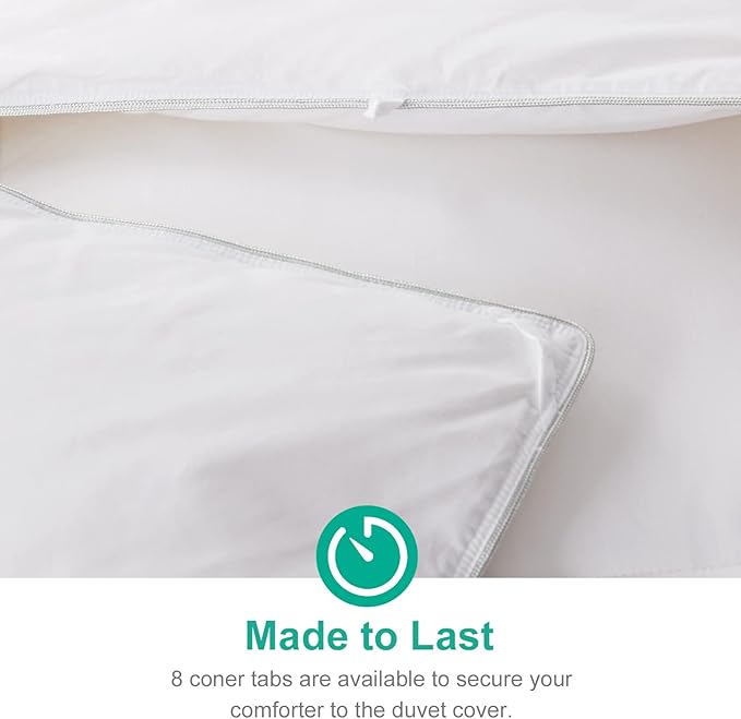 APSMILE Heavyweight Down Feather Fibers Comforter King Size - Ultra-Soft Luxury High Fill-Power Hotel-Style Thicker Winter Duvet Insert for Colder Weather/Sleeper (106x90, White)