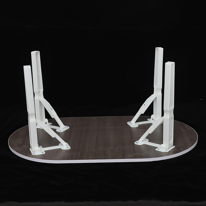 Folding Coffee Table, Foldable Coffee Table, Small Portable Low Floor Tables, Collapsible Round Center Tables with 4 Legs for Living Room, Home, Office, No Assembly 31.5 x 18.9 x 14.2 in (White)