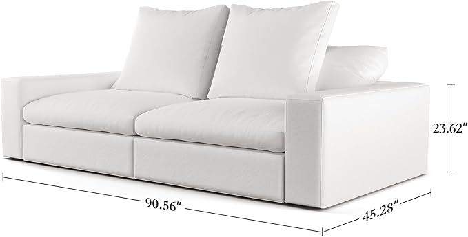 Modular Sectional Sofa Cloud Couch for Living Room, Comfy Cloud Puff Modern Sofa Set, White Oversized Couch Cushion Covers Removable, High-Density Memory Foam