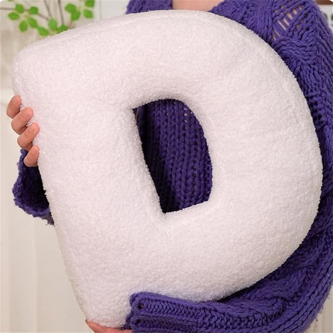 Letter Plush Pillow, Letter Hugging Throw Pillows, Decorative Initial Letter Shaped Throw Pillows for Bed Couch, Letter Pillows English Alphabet A to Z for Sofa Bedroom Living Room Decor (C)