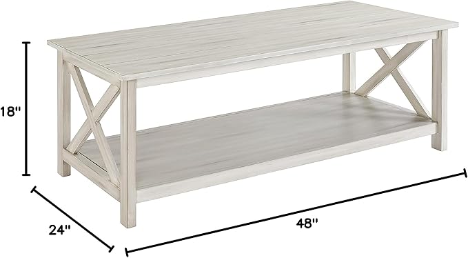 Boraam Jamestown Coffee Table, Antique White