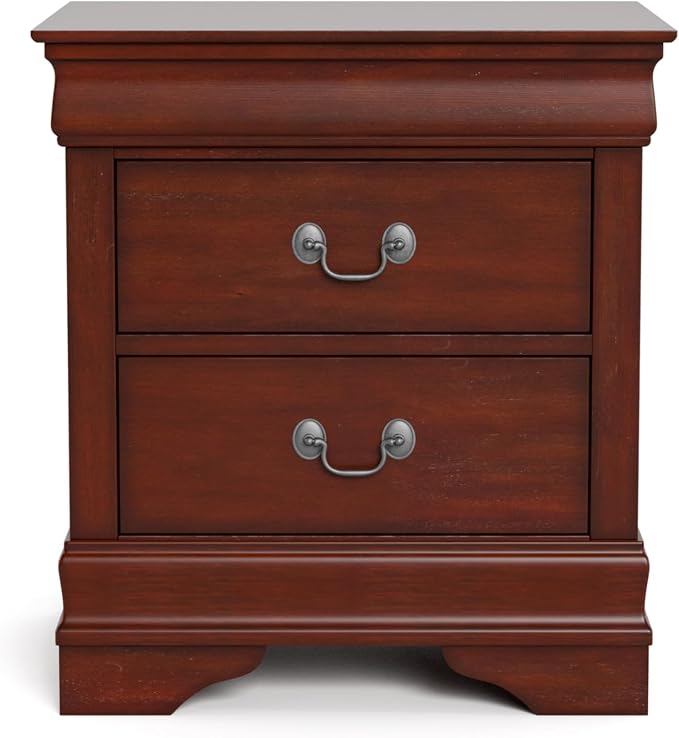 Furniture of America Arabella Traditional Solid Wood Nightstands Set of 2, Bedside Table with Drawers and Antique Nickle Handles, No Assembly Wooden Night Stands for Bedrooms, Guest Room, Dorm, Cherry - Image 12