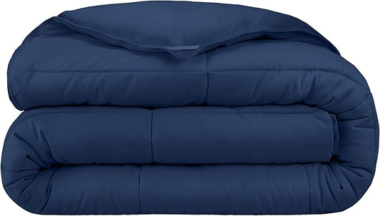 Bare Home Duvet Insert Comforter - Oversized King - Goose Down Alternative - Ultra-Soft - Premium 1800 Series - All Season Warmth - Bedding Comforter (Oversized King, Dark Blue)