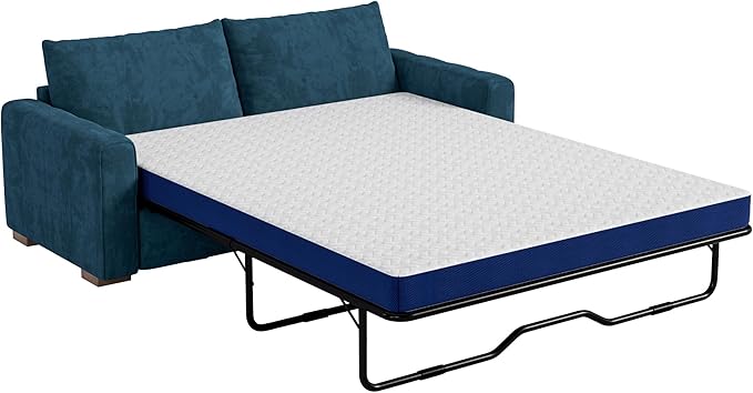4 Inch Gel Memory Foam Sofa Mattress Queen Size, Mattress Replacement for Sleeper Sofa, Couch Bed, Guest Rooms, RVs & Boats, with Washable Cover