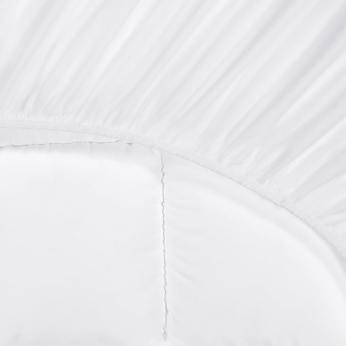 SERTA Down Illusion Soft Hypoallergenic 2 inch Pillowtop Simple Fit Mattress Topper, King, White