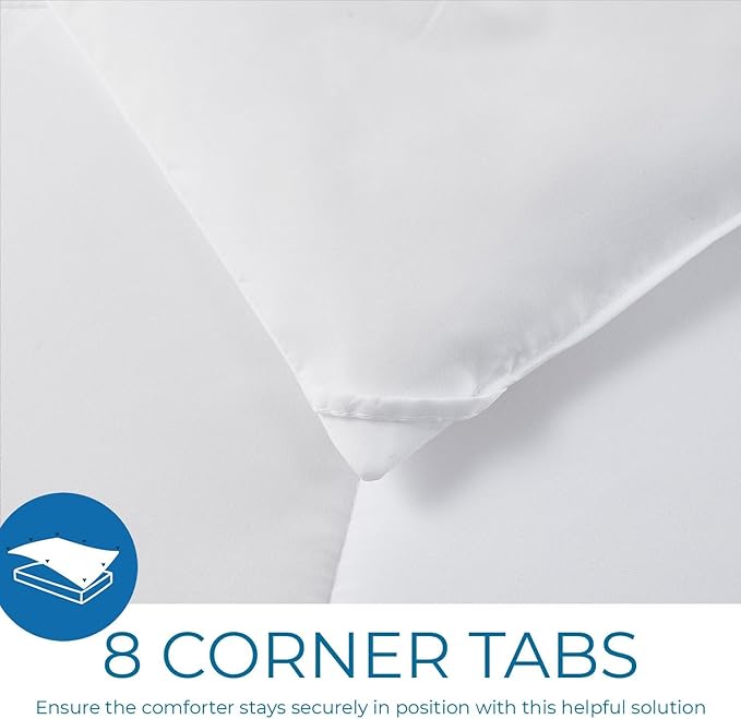 Nestl Comforter Duvet Insert, Quilted Down Alternative Comforter, All Season White Duvet Inserts with Corner Tabs (Oversized King)